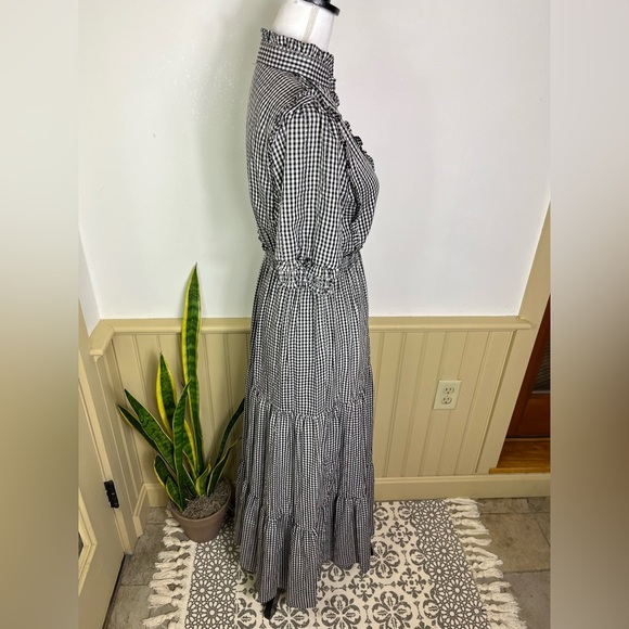 Max Studio Gingham Puff Sleeve Midi Dress | Cottagecore Prairie - Picture 4 of 12